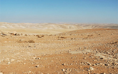 A view of the Judean wilderness east of Bethlehem. Photo Courtesy of BiblePlaces.com